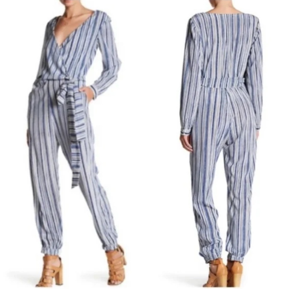 Calypso St. Barth Blue and White Striped Jumpsuit